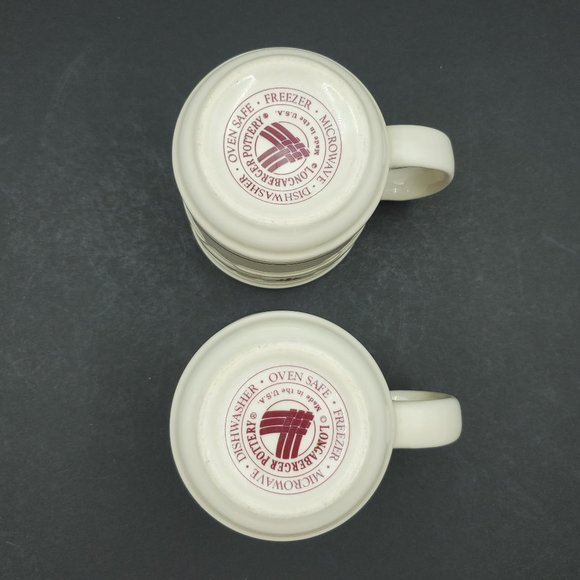 Longaberger Pottery Woven Traditions Paprika Red Coffee Mugs - Picture 7 of 8